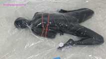 Xiaoyu in Black Zentai and Vacuum Bag 11