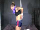 Watch Sandra beeing bound and gagged in her shiny nylon Shorts  9