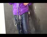 Get an Archive Video with Mara enjoying a shower with her shiny nylon downjacket 10