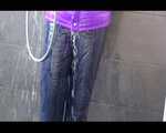 Get an Archive Video with Mara enjoying a shower with her shiny nylon downjacket 6